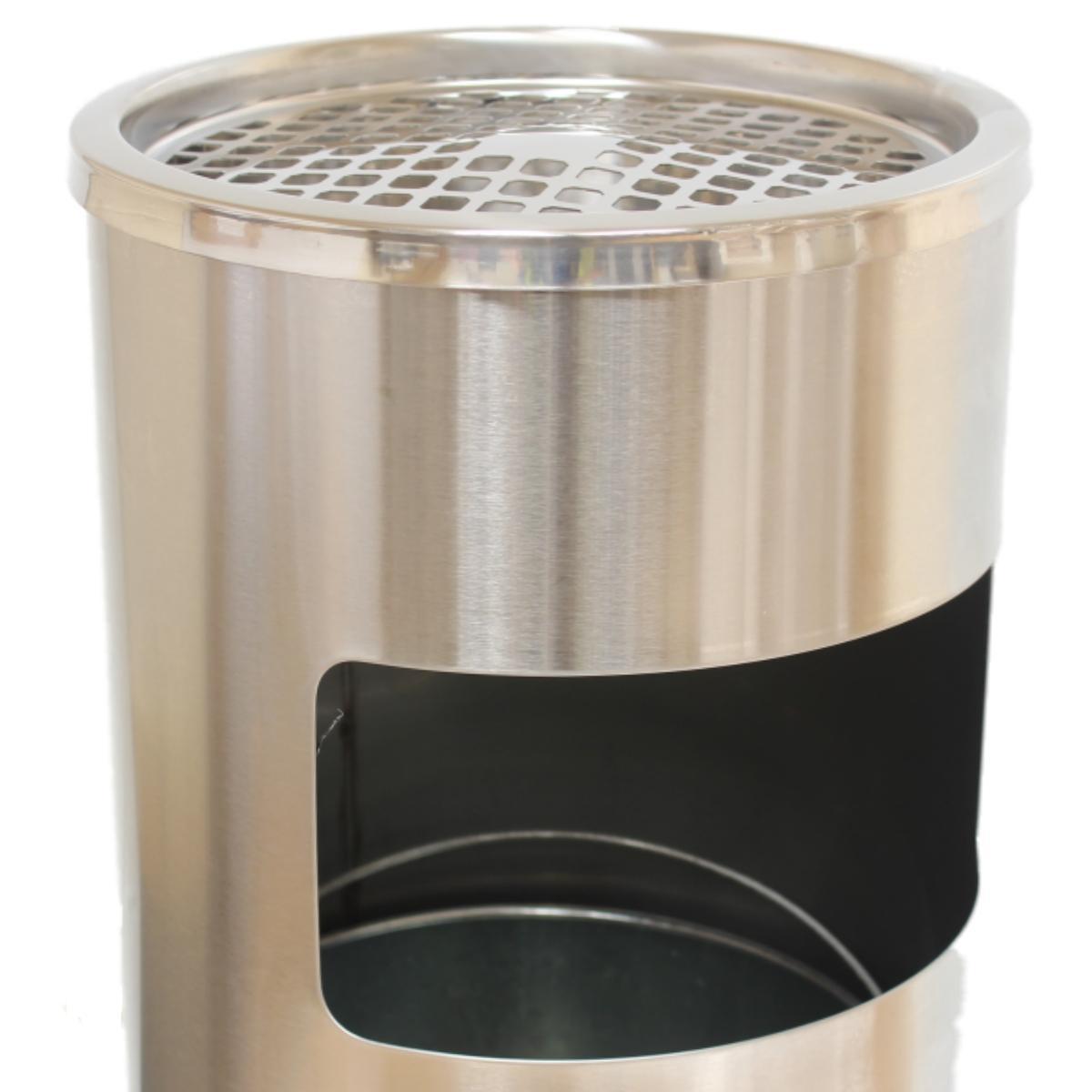 STAINLESS FREE STANDING METAL CIGARETTE/ASH TRAY LITTER/RUBBISH BIN
